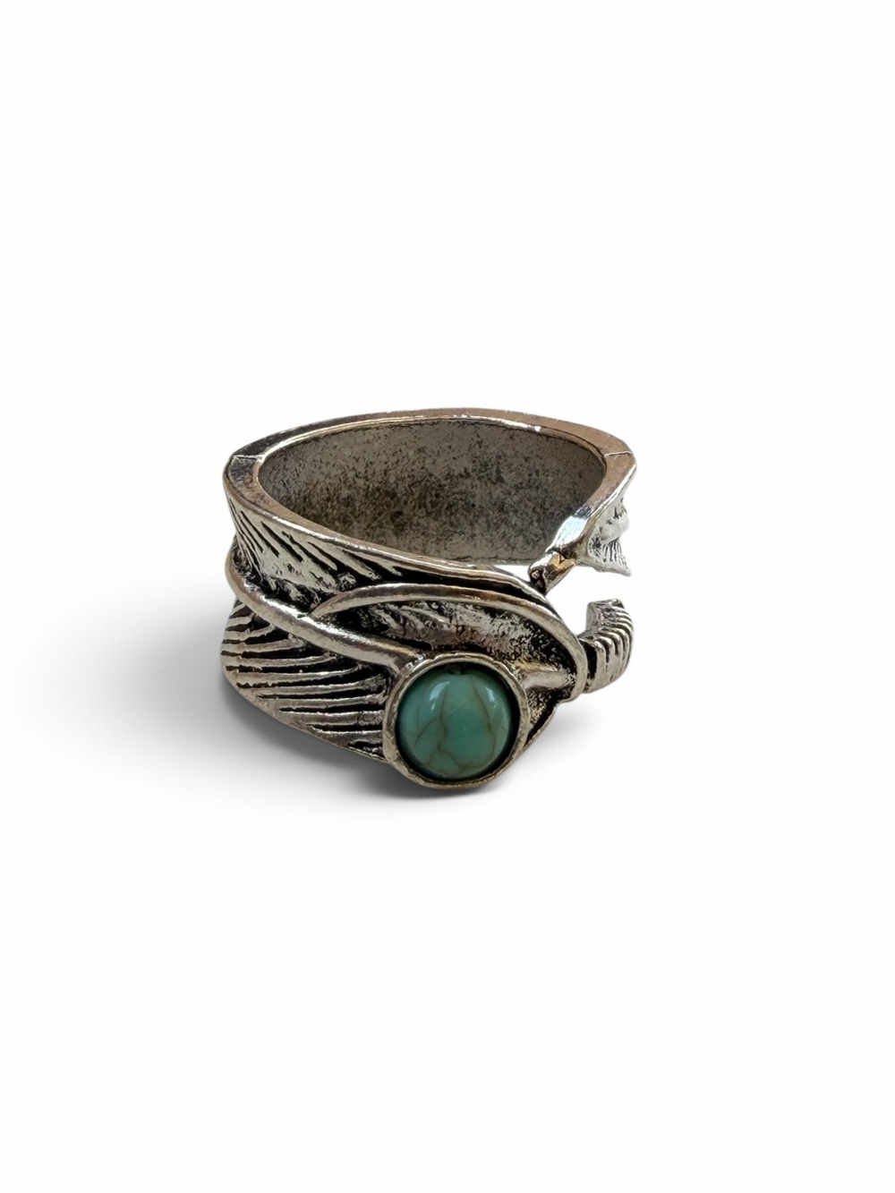 Turquoise Feather Wrap Ring